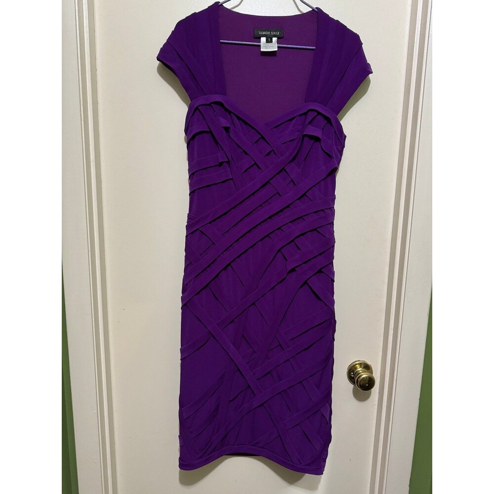 TADASHI SHOJI DESIGNER DRESS PURPLE small